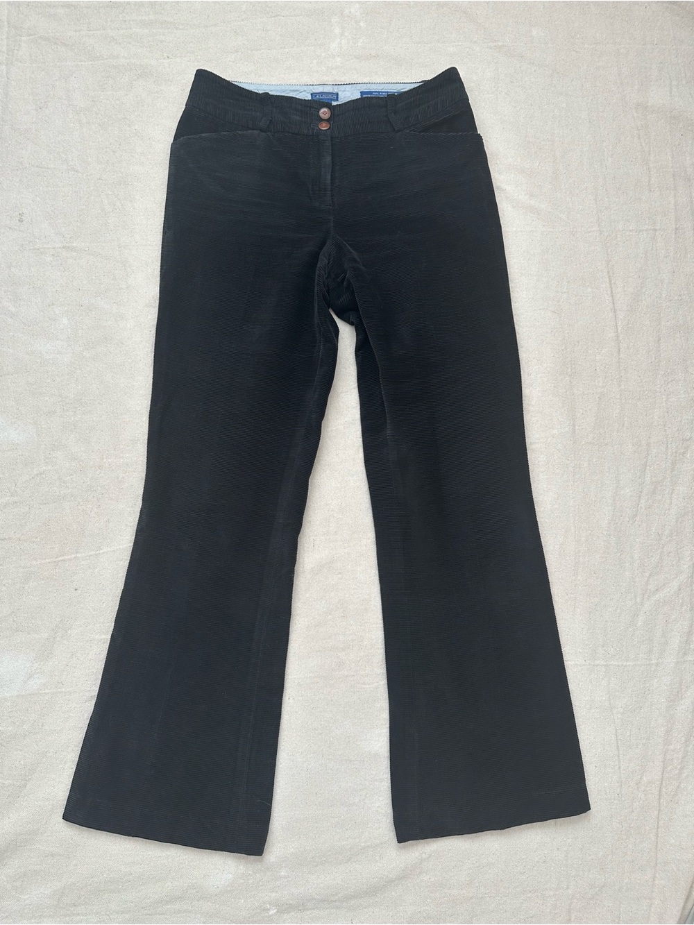 J. McLaughlin Corduroy Black Pima Cotton Pants Sz 4 Bootcut Flare Made in USA